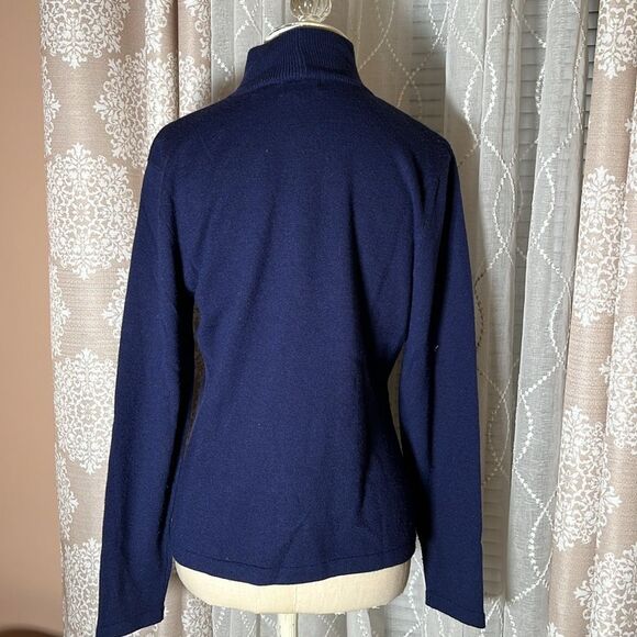 Jeanne Pierre blue mock turtleneck Sweater size medium - Picture 4 of 7